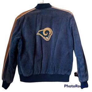 RAMS Leather-Suede Jacket NFL for Her Size Medium Vintage/Retro Varsity/Bomber